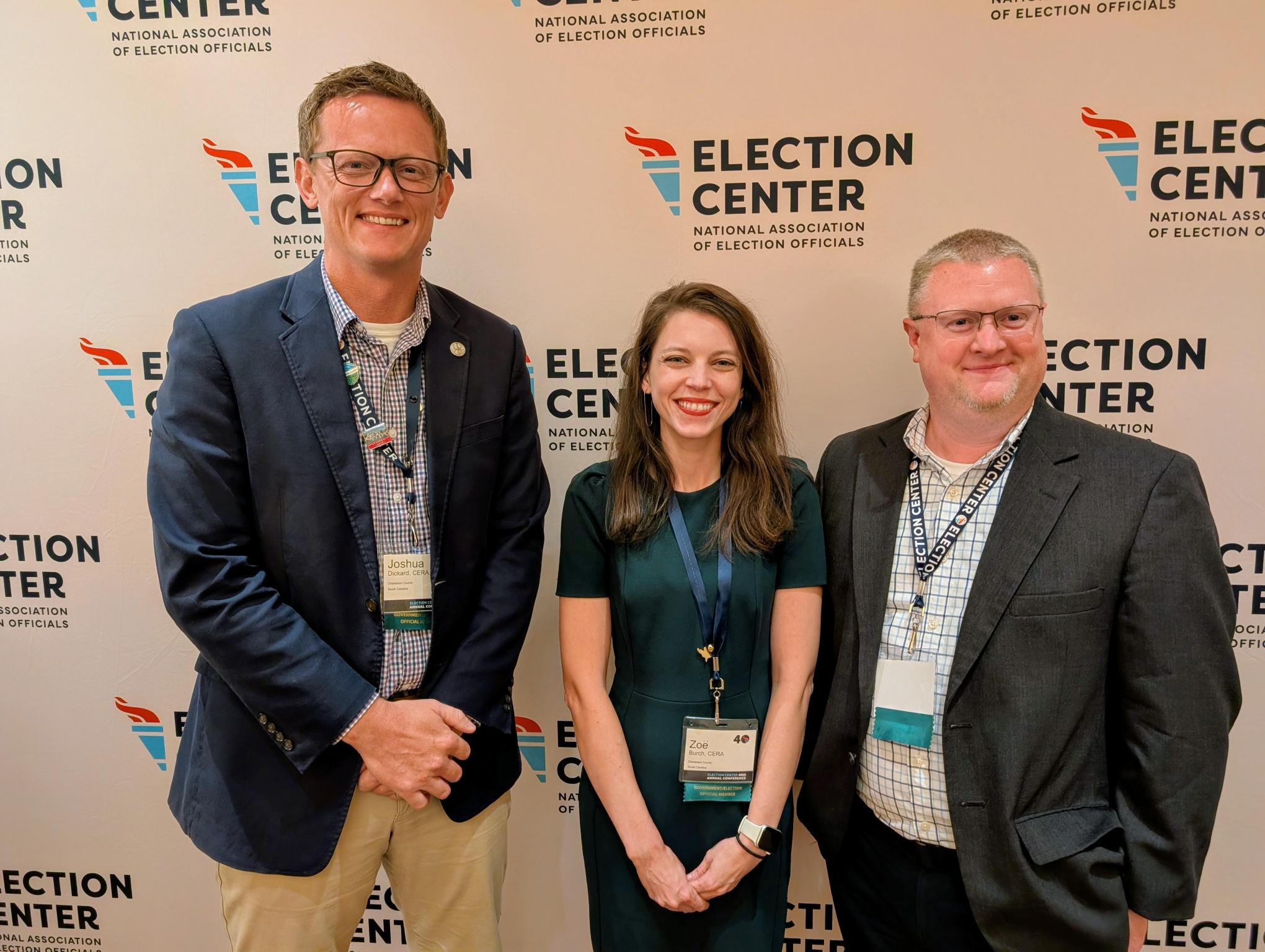Left to Right: Joshua Dickard, Zoë Burch, and Alan Helms smile after obtaining CERA certification.